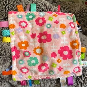 Taggies Bright Starts Security Blanket Baby Lovey Comfy Pink Purple Flowers